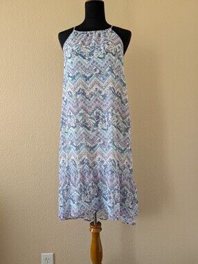 The Children's Place Girls Blue Floral Chevron High Low Sundress NWOT Size S​
